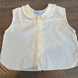 True Vintage Feldman Bro yellow newborn embroidered anchor stitched boys top